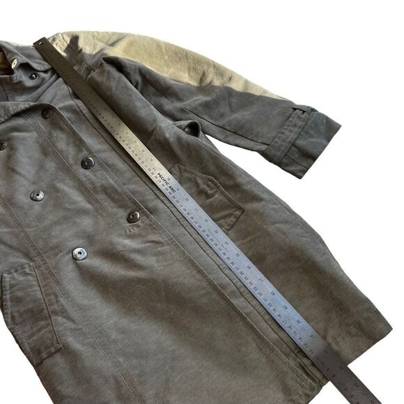 Timberland Waxed Cotton Military Style Trench Coat - Picture 15 of 16